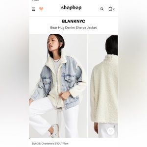 Oversized Denim Sherpa Jacket Size M